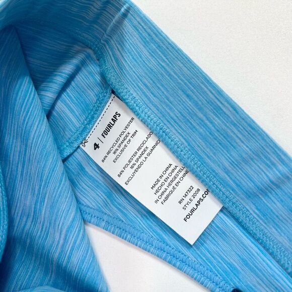 Fourlaps Vitality Sports Bra Womens Large Blue River Space Dye Strappy Back new - Picture 6 of 8